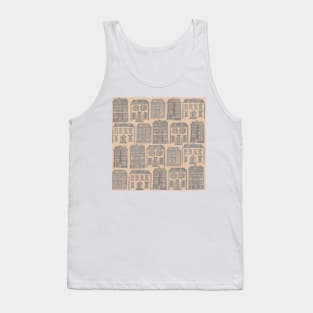 Little Houses in Grey and Peach Tank Top